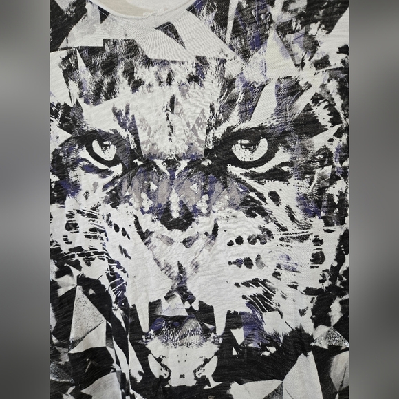 ROCK & REPUBLIC Animal Print Black/Tan Shirt Dark Academia, S - Picture 3 of 7